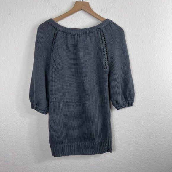 Theory Women’s Jaklyn Marbella Gray Linen Cardigan Sweater – Size Medium - Picture 4 of 6